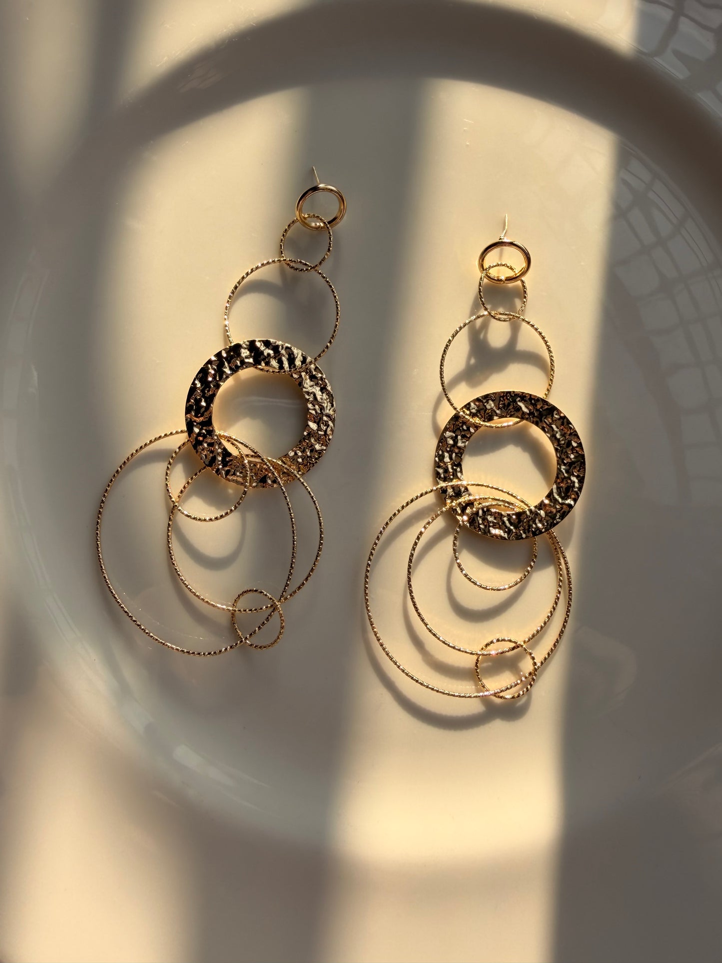 Drop pendientes largos círculos