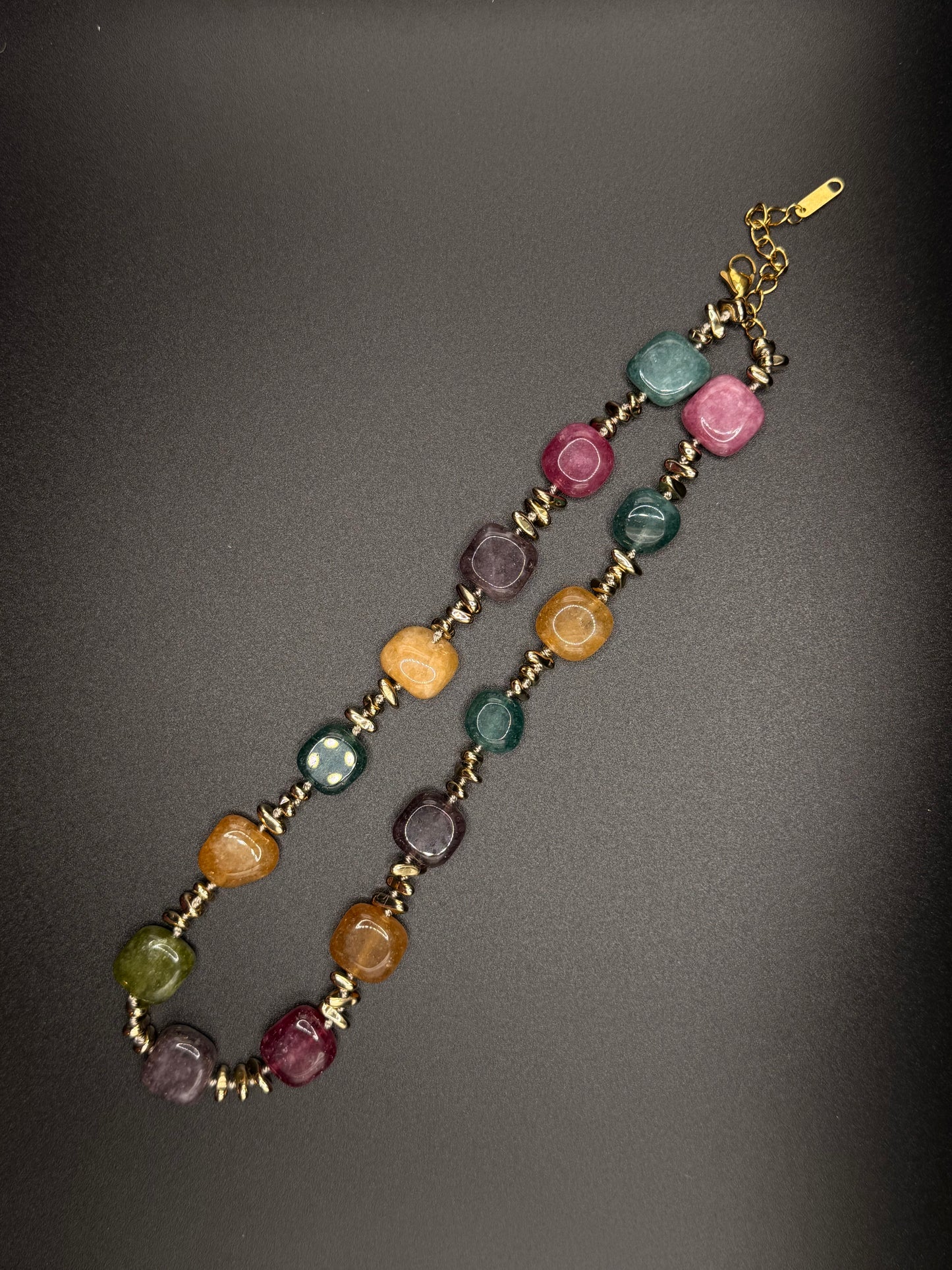 Collar piedras y acero inoxidable ajustable