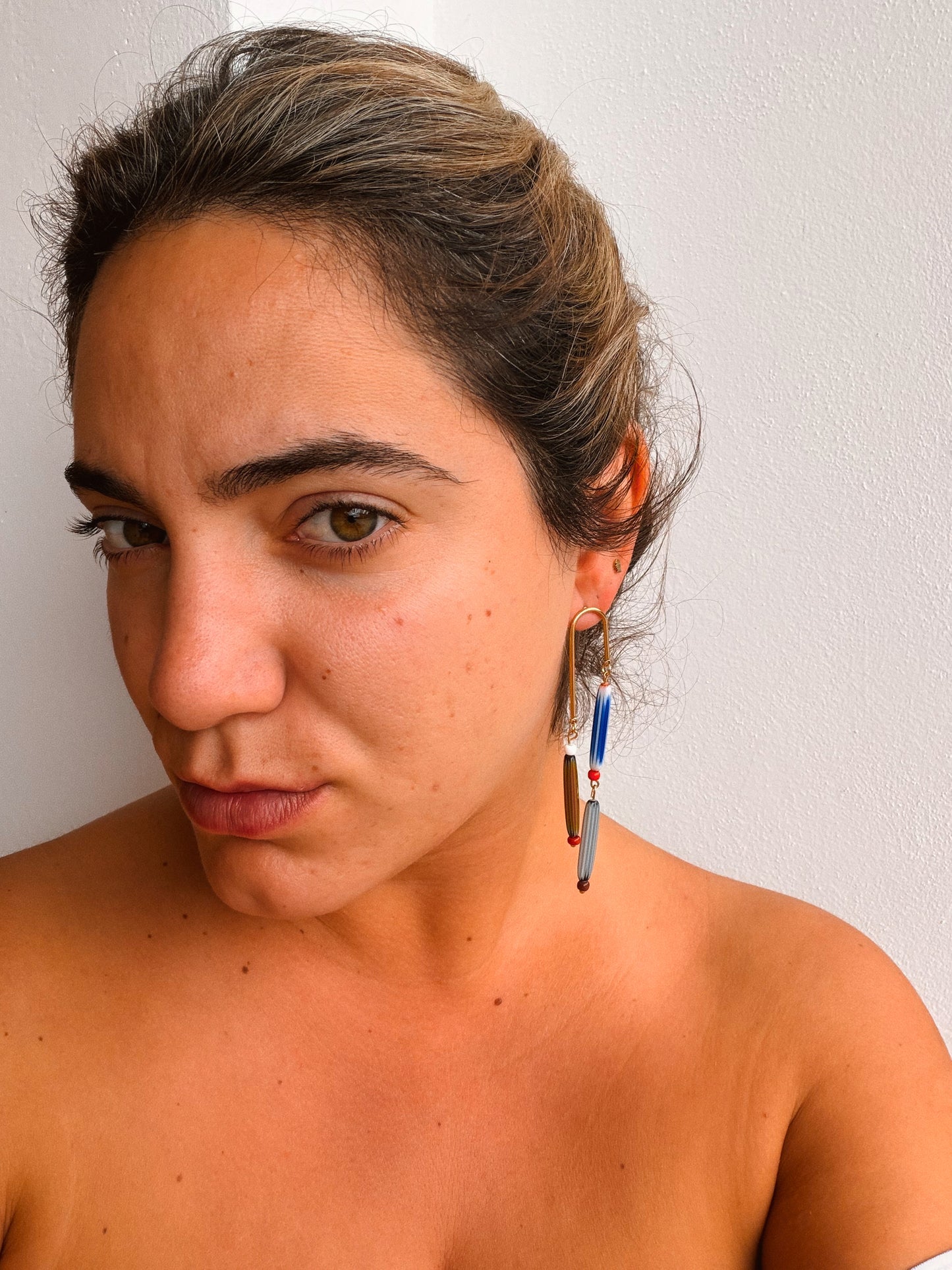 Drop pendientes Murano tricolor