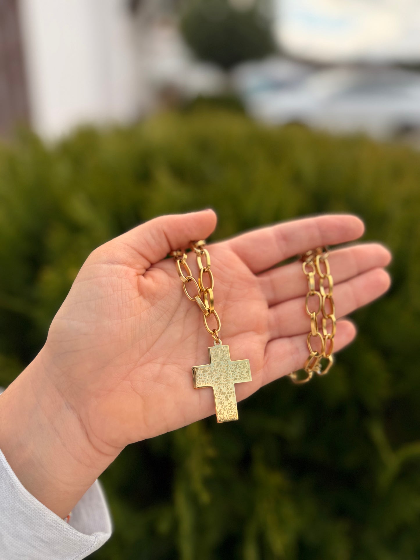 Collar cruz padre nuestro