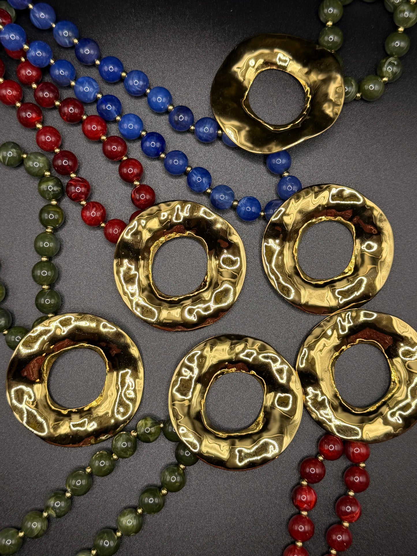 Collar resina círculo y acero inoxidable