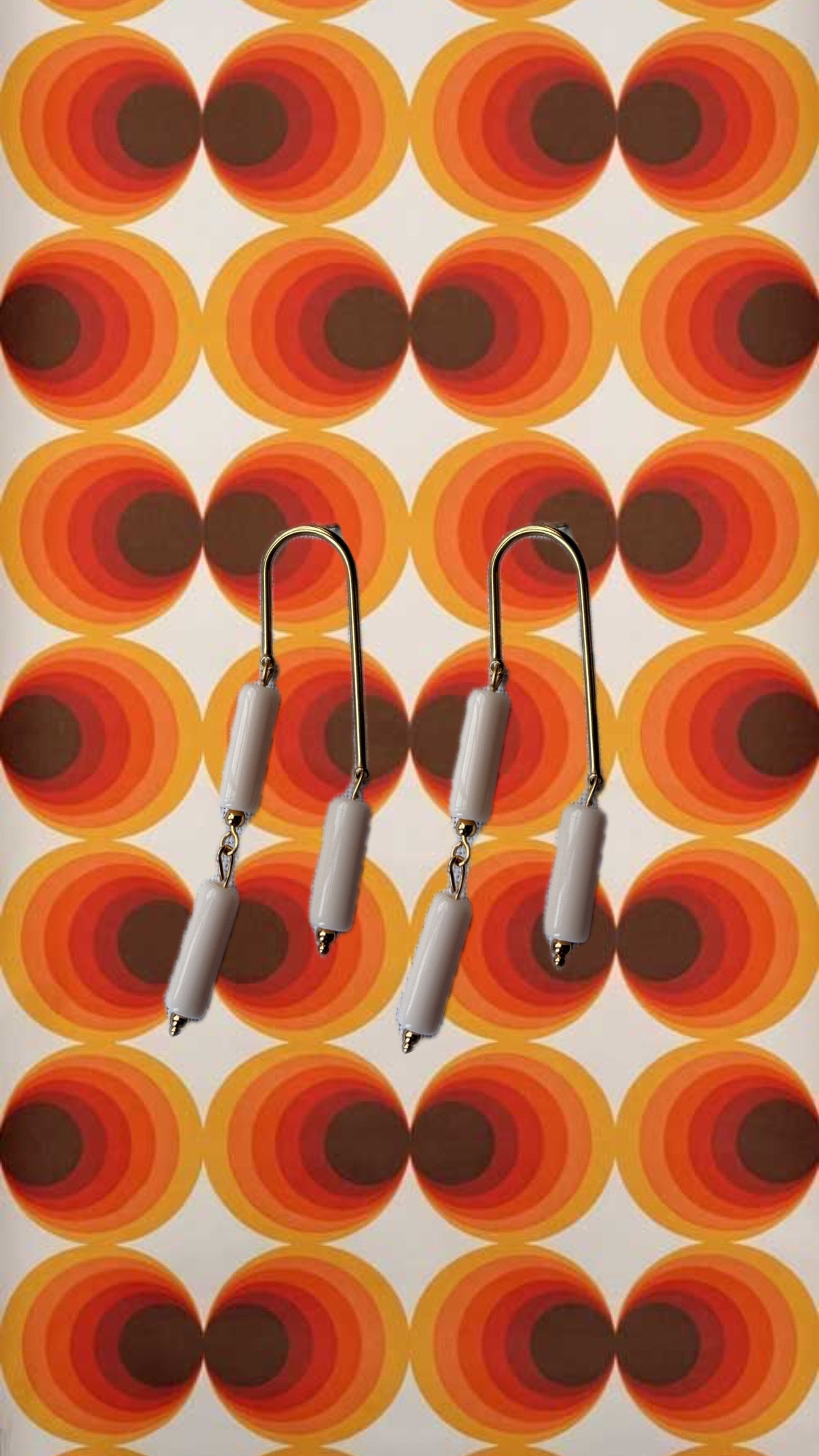 Drop pendientes double beige