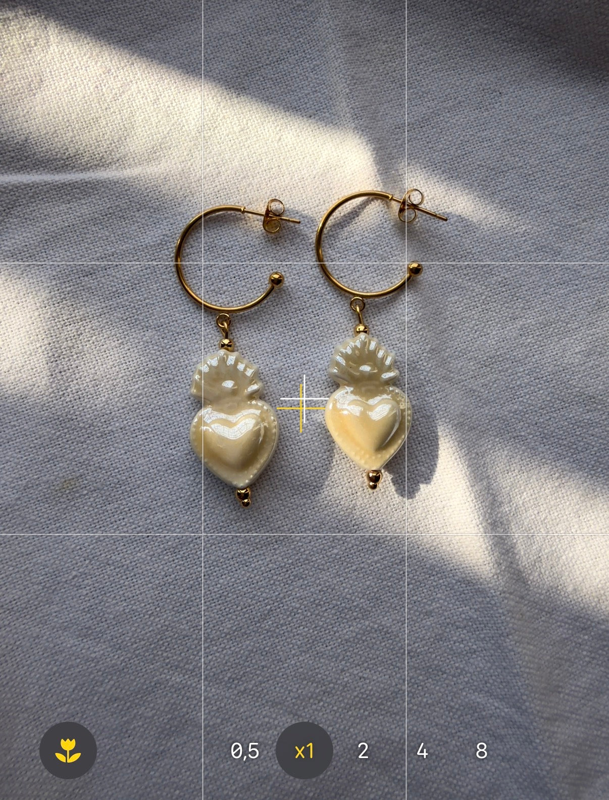 Drop pendientes cerámica Corazón de Jesús