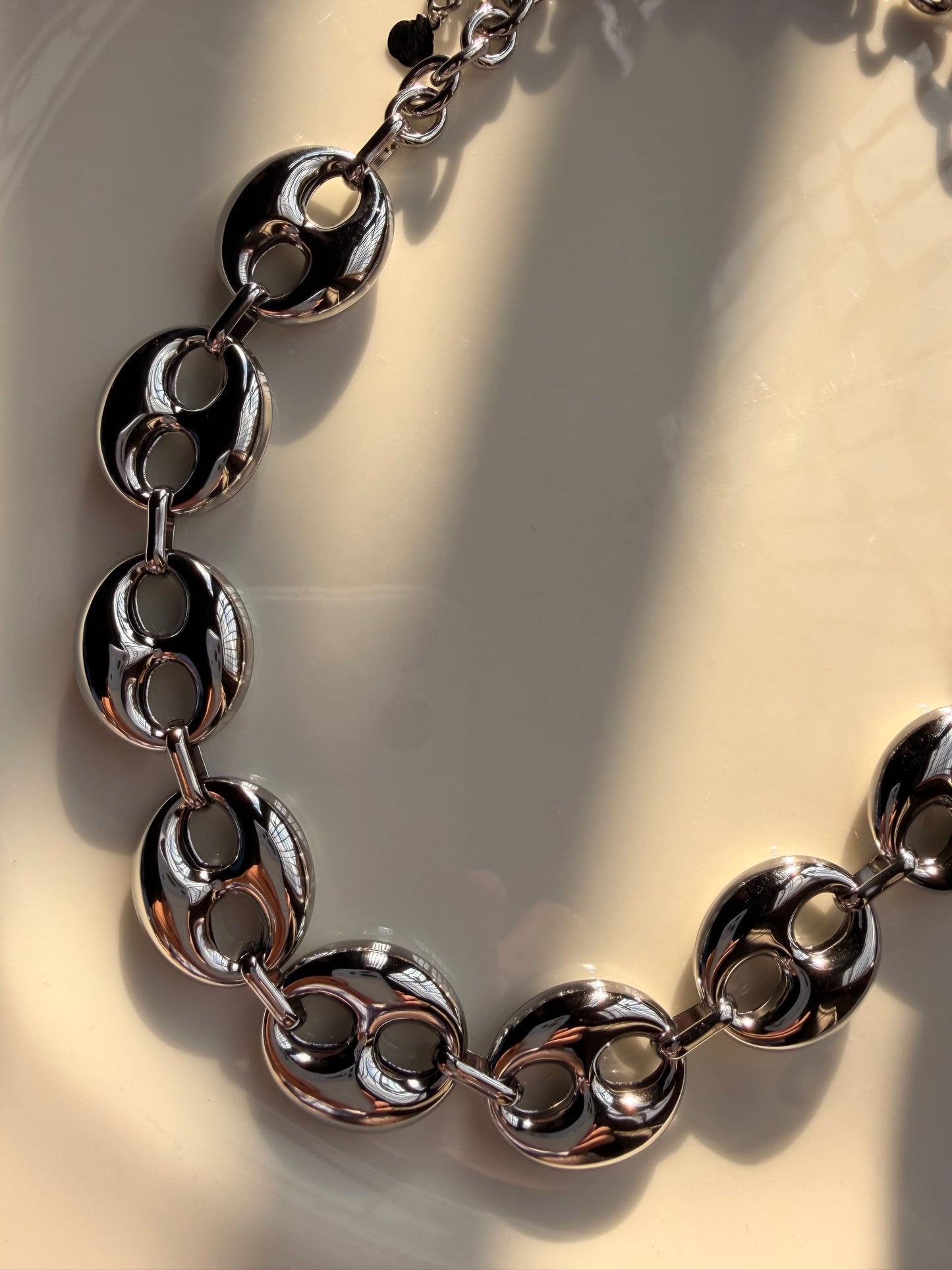 Drop collar eslabón barco plata