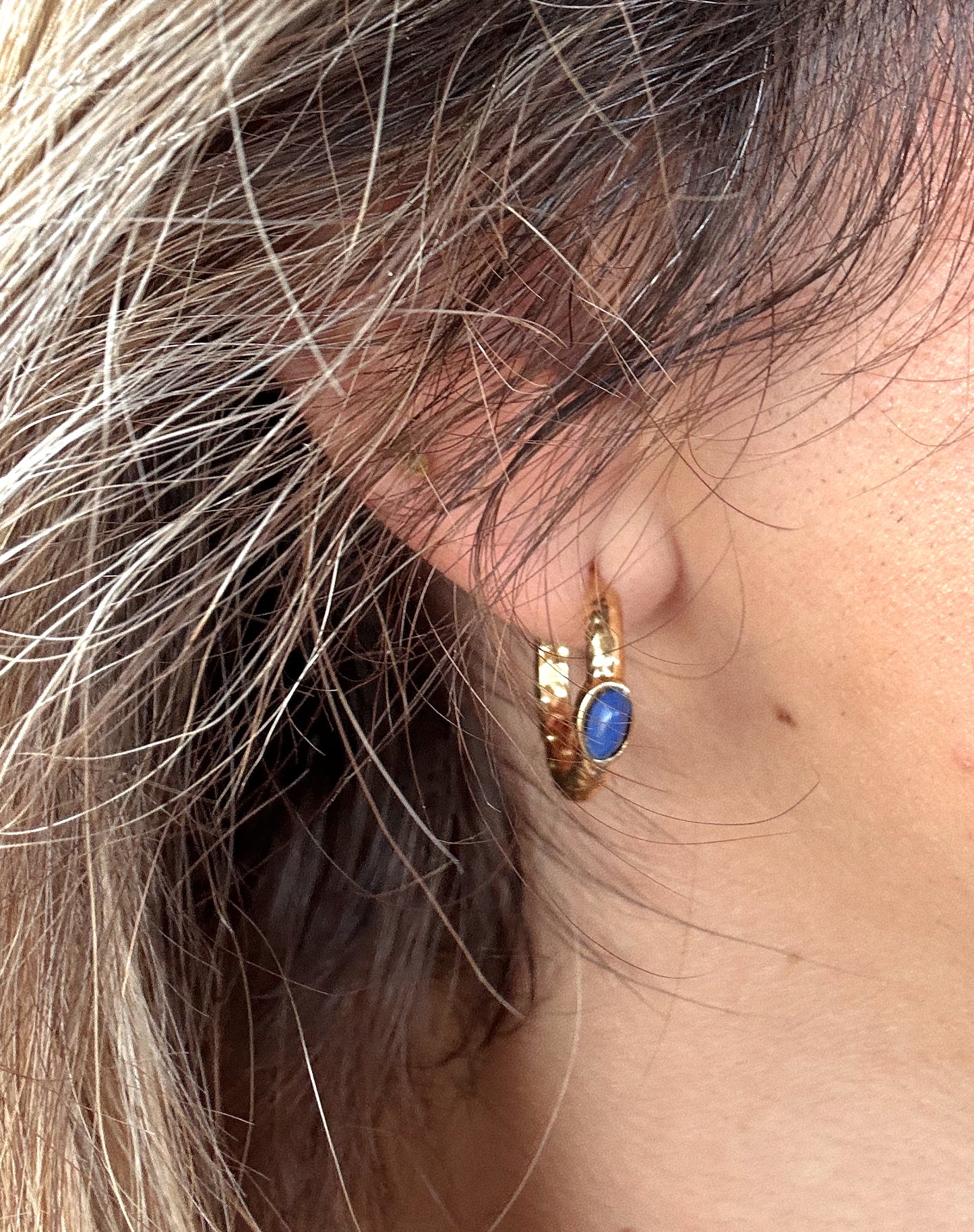 Drop aros piedra azul