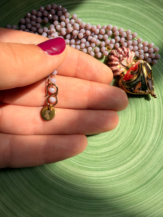 Drop collar cerámica corazón de Jesús