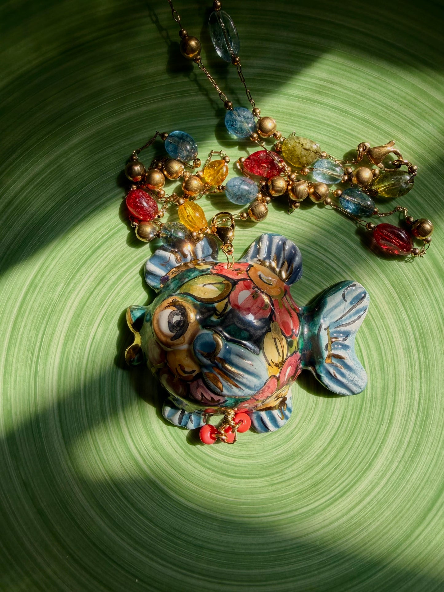 Drop collar cerámica pez globo