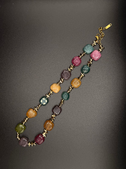 Collar piedras y acero inoxidable ajustable