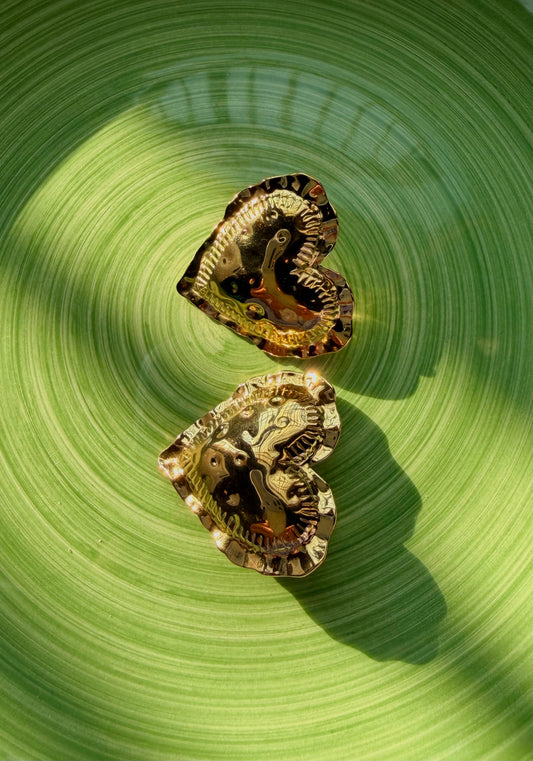 Drop pendientes corazón de melón