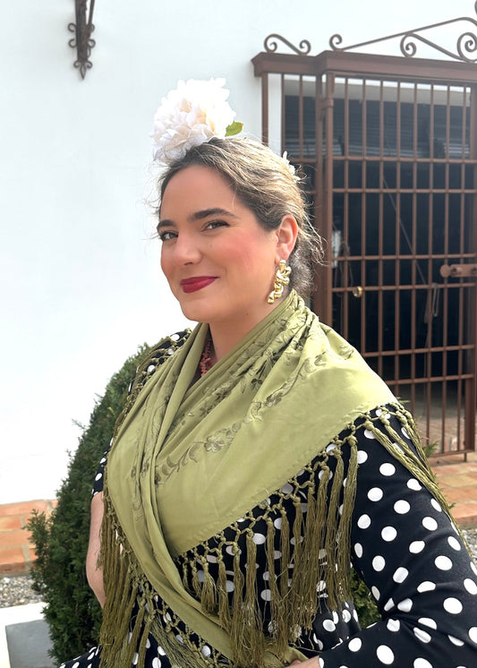 Flor peonía blanca