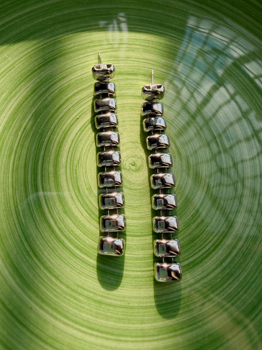 Drop pendientes Marta plateados