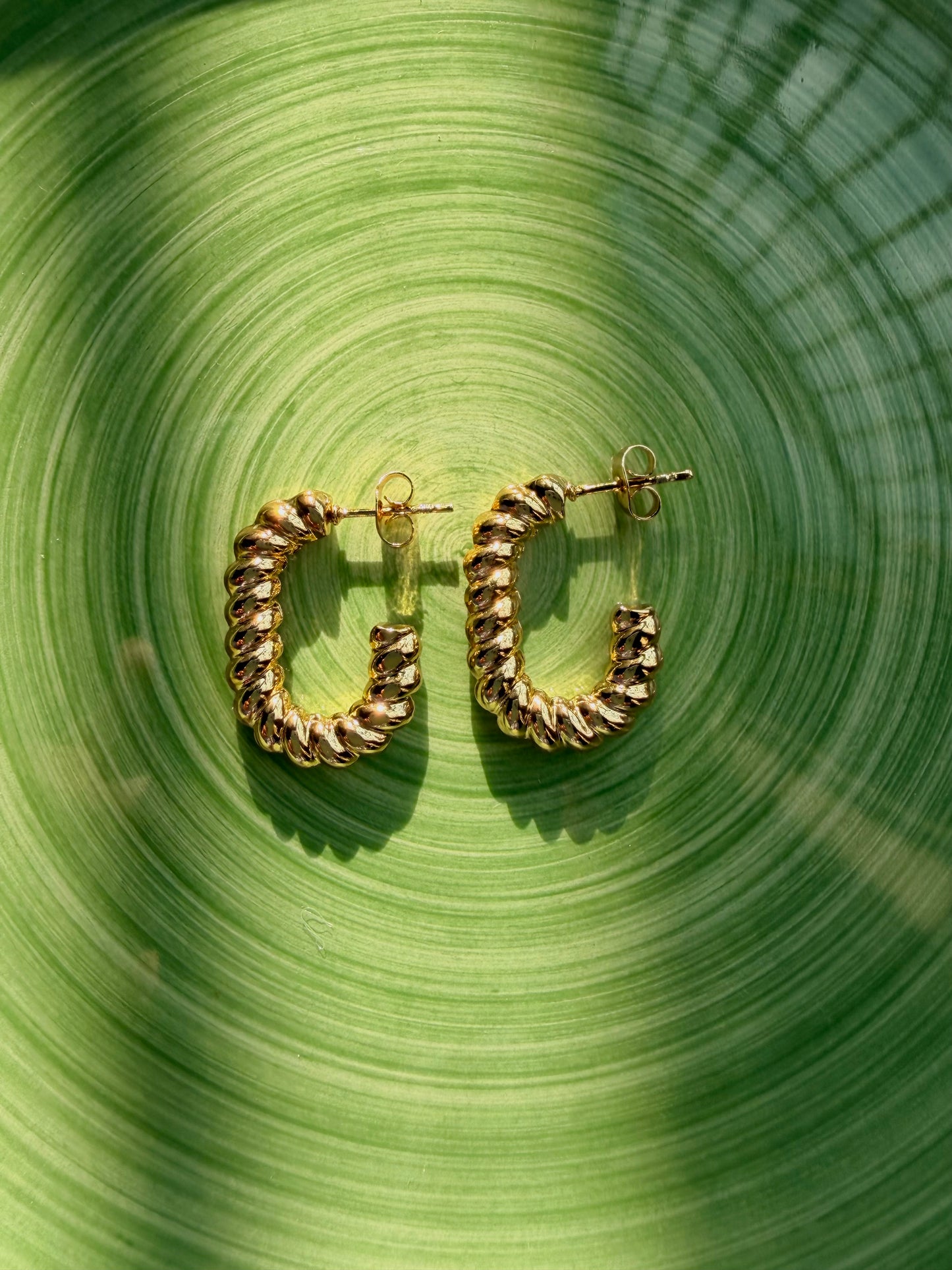 Drop pendientes aros trenza