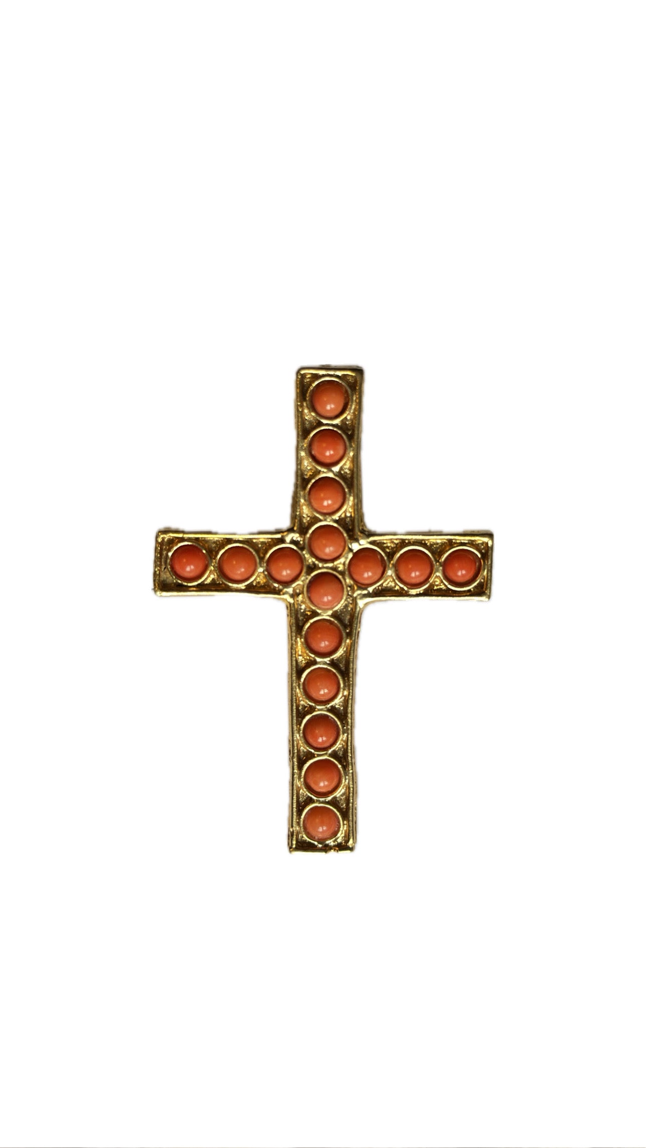 Drop broche cruz coral