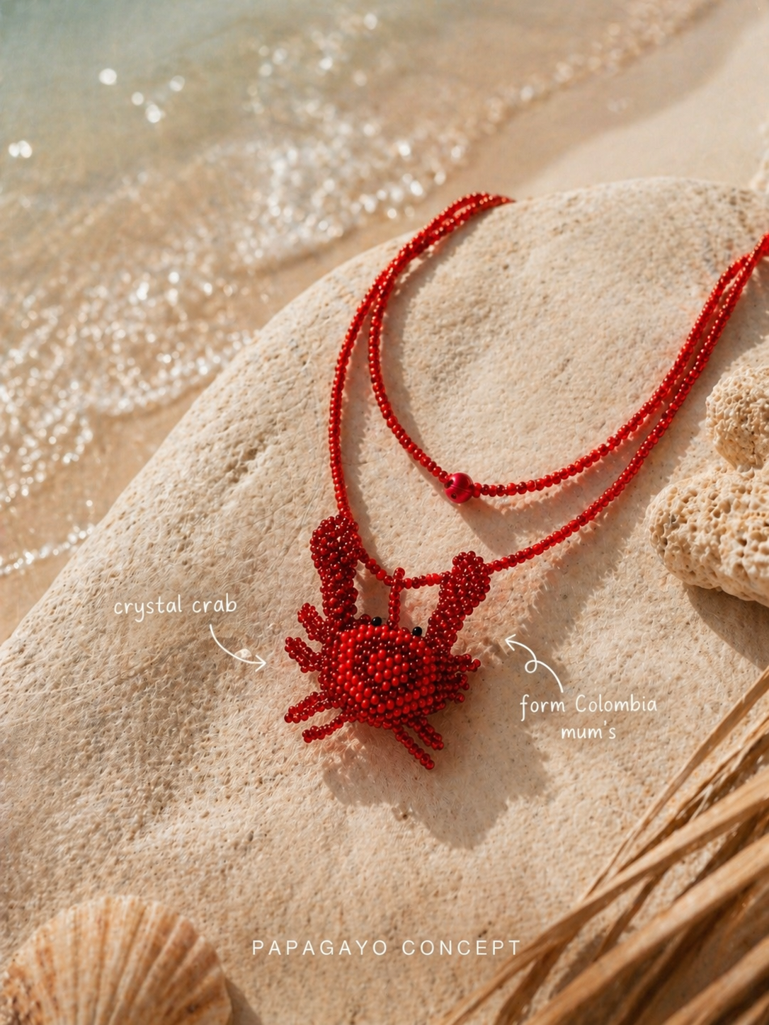 Collar cangrejo cuentas cristal