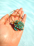 Collar tortuga verde cuentas de cristal