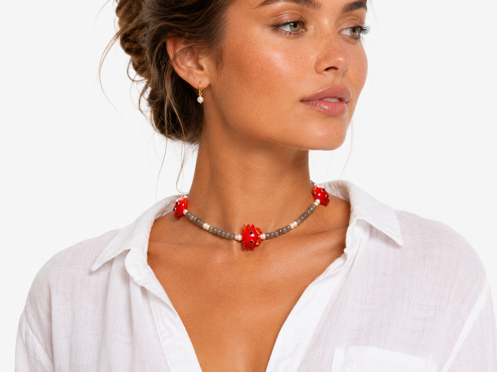 Collar cangrejo piedras naturales
