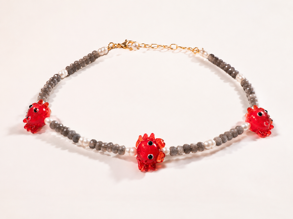 Collar cangrejo piedras naturales