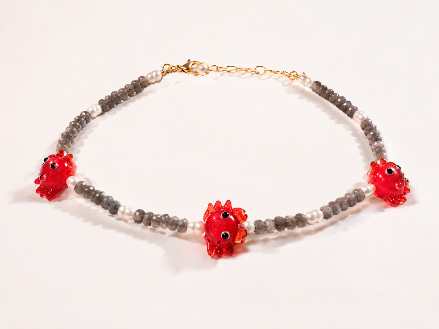 Collar cangrejo piedras naturales