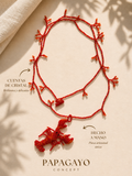 Collar bogavante rojo cuentas de cristal