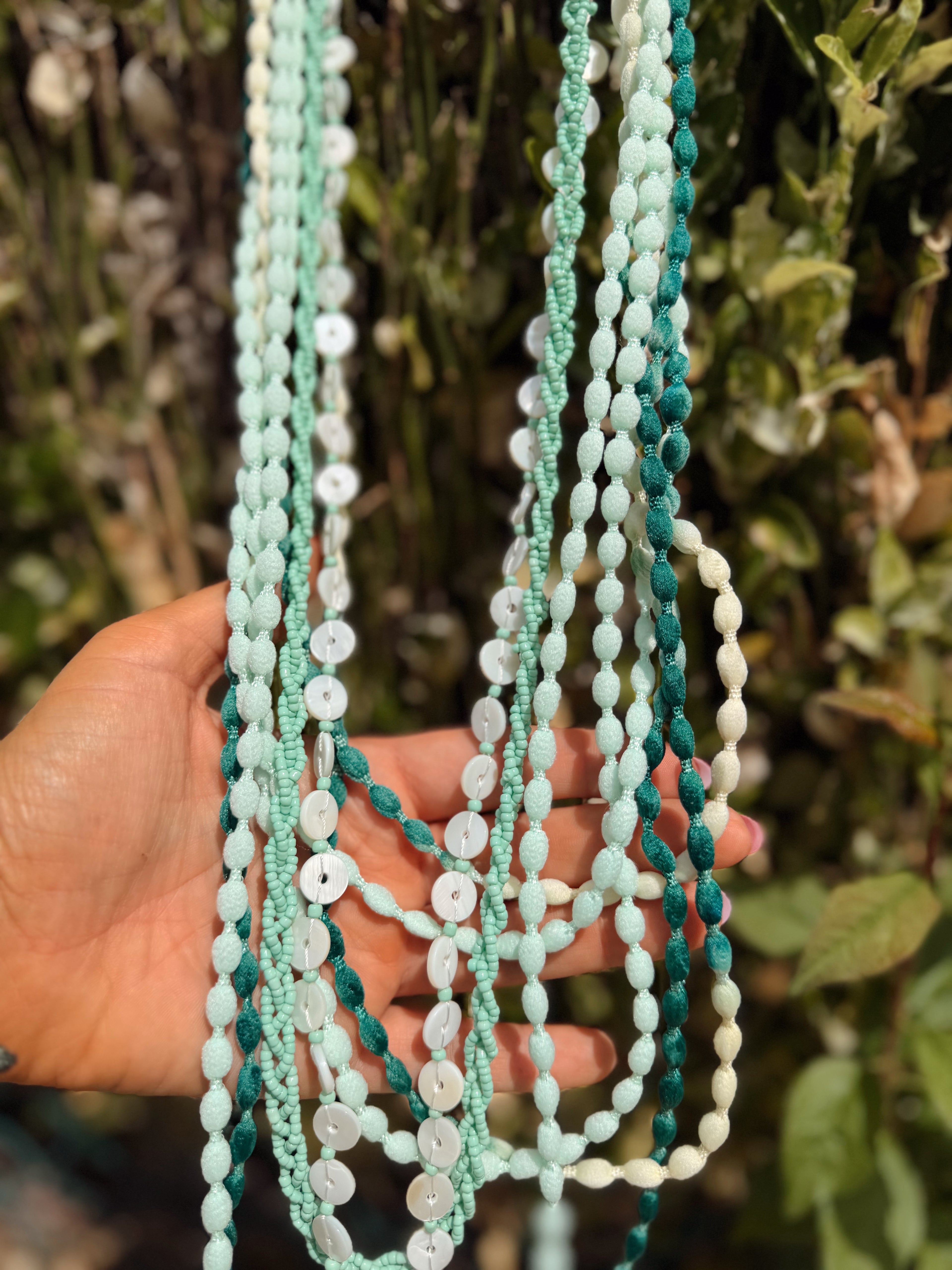Collar multivuelta verde