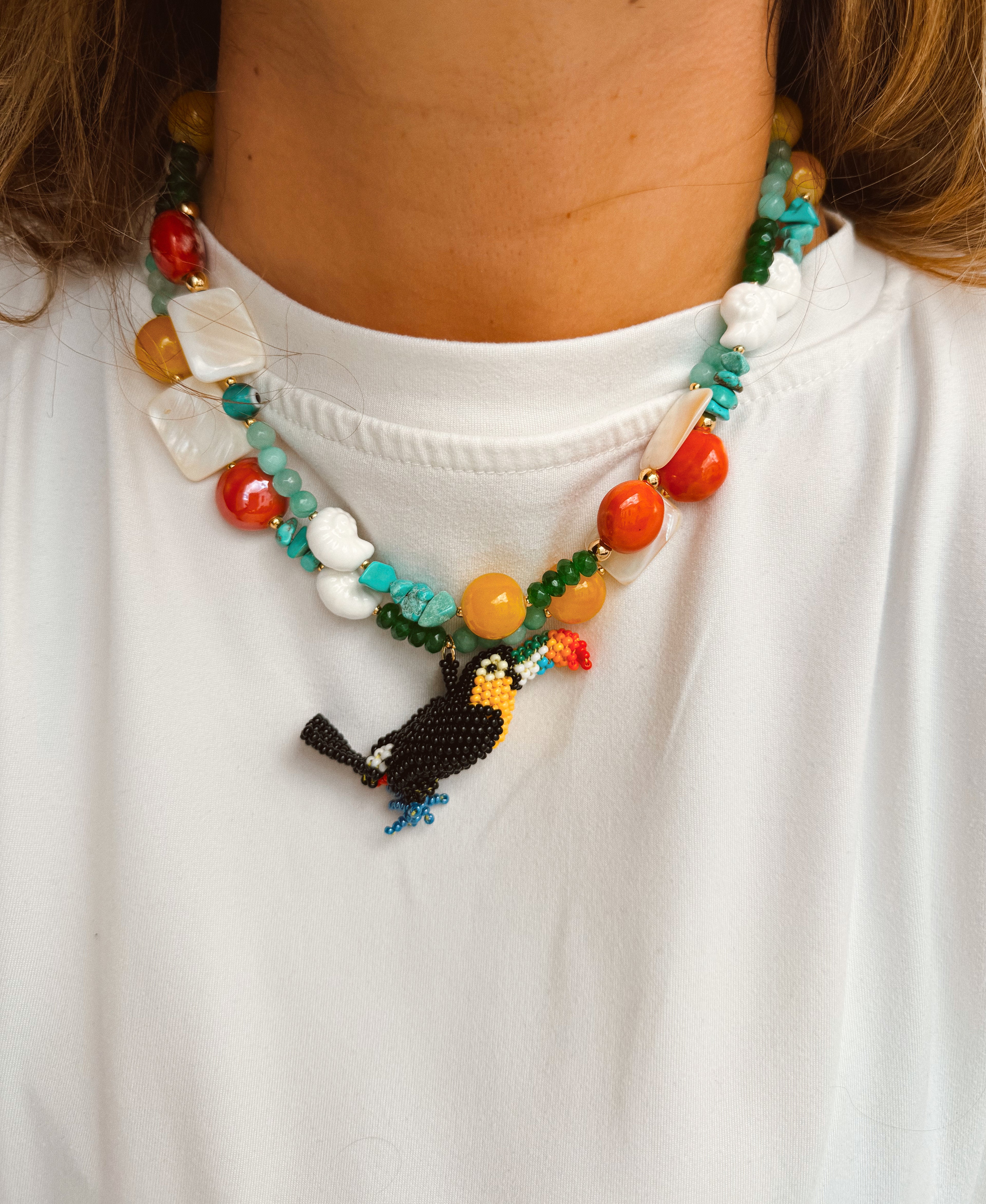 Collar Tucán artesanal hecho a mano