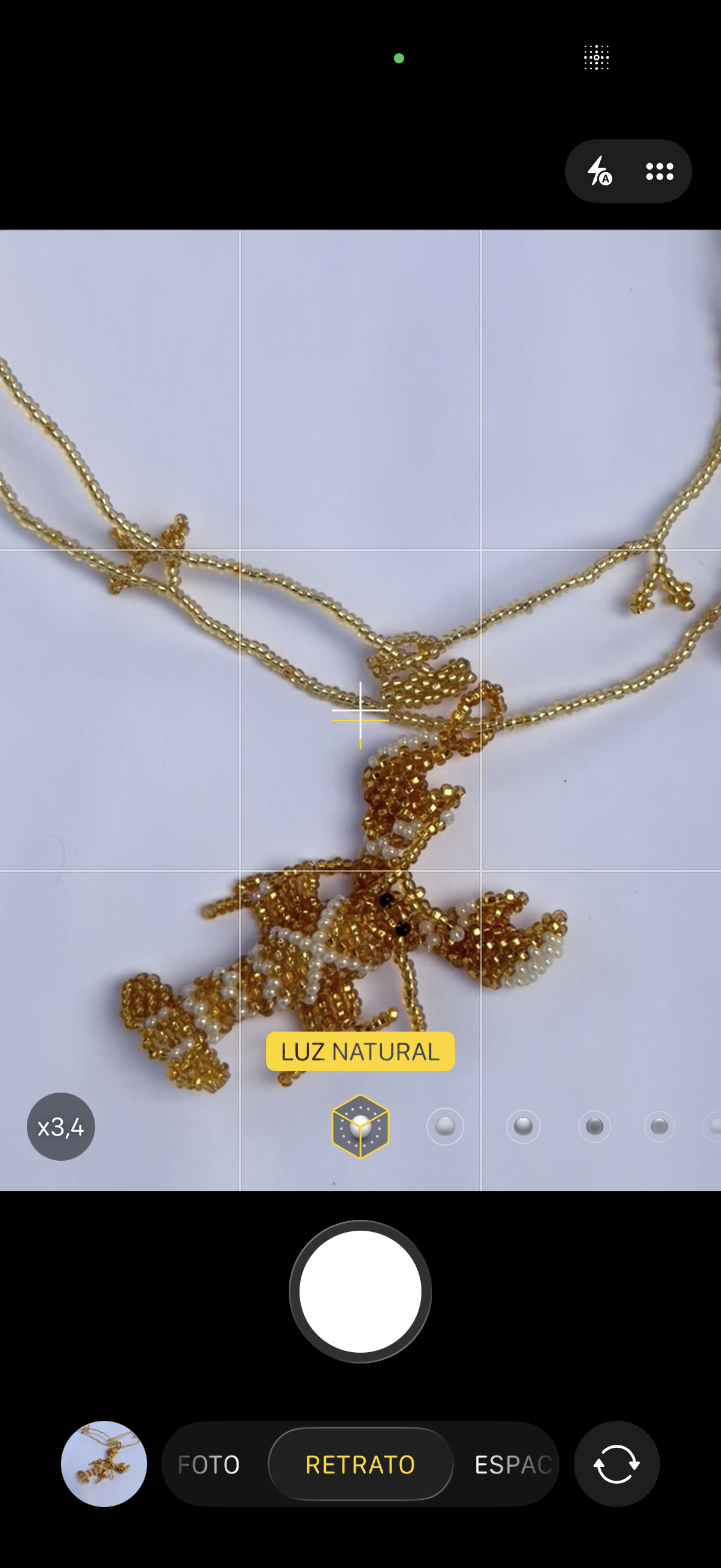 Collar bogavante dorado cuentas de cristal
