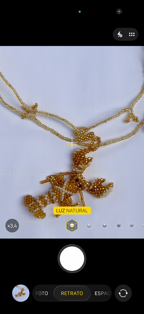 Collar bogavante dorado cuentas de cristal