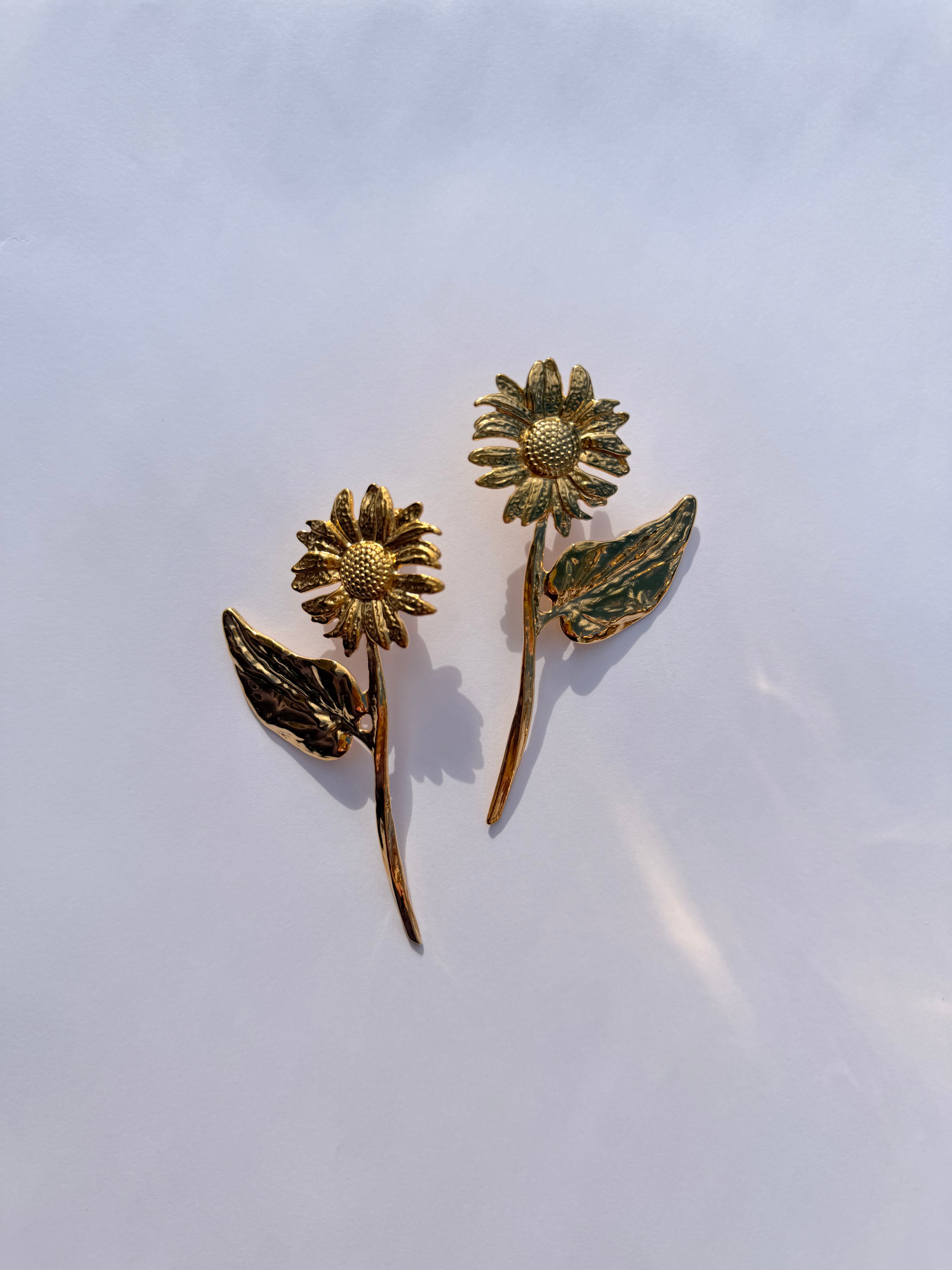 Pendientes girasoles inox