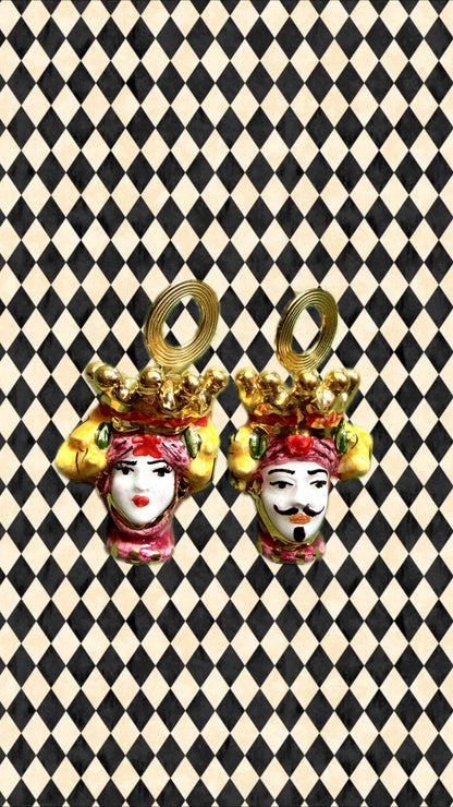 Drop pendientes cerámica testa di moro
