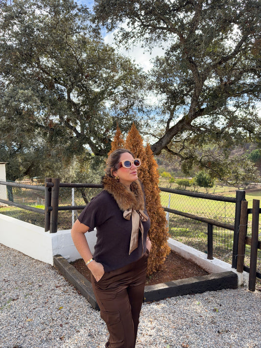 Camiseta de lana con cuello redondo