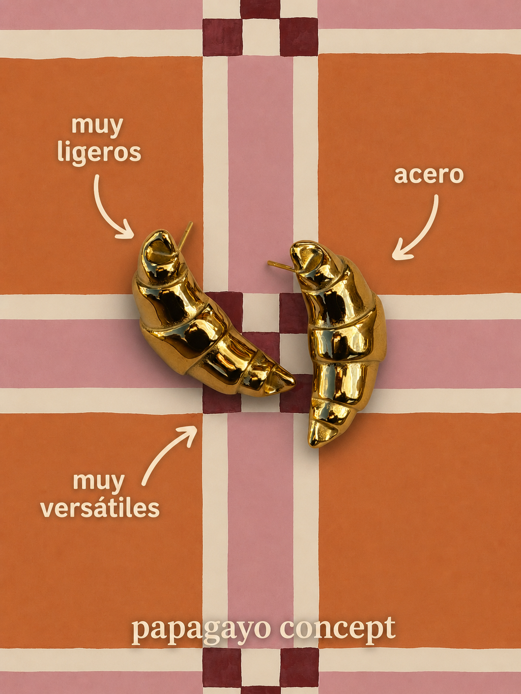 Pendientes croisant inox