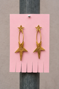 Pendientes estrella doble acero