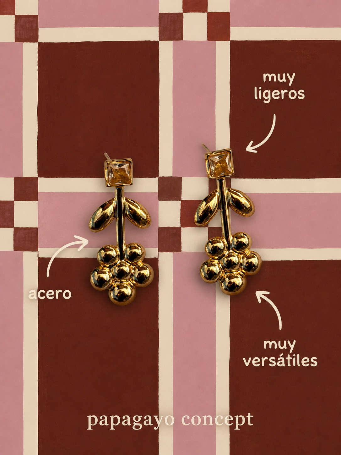 Pendientes florecilla brilli inox