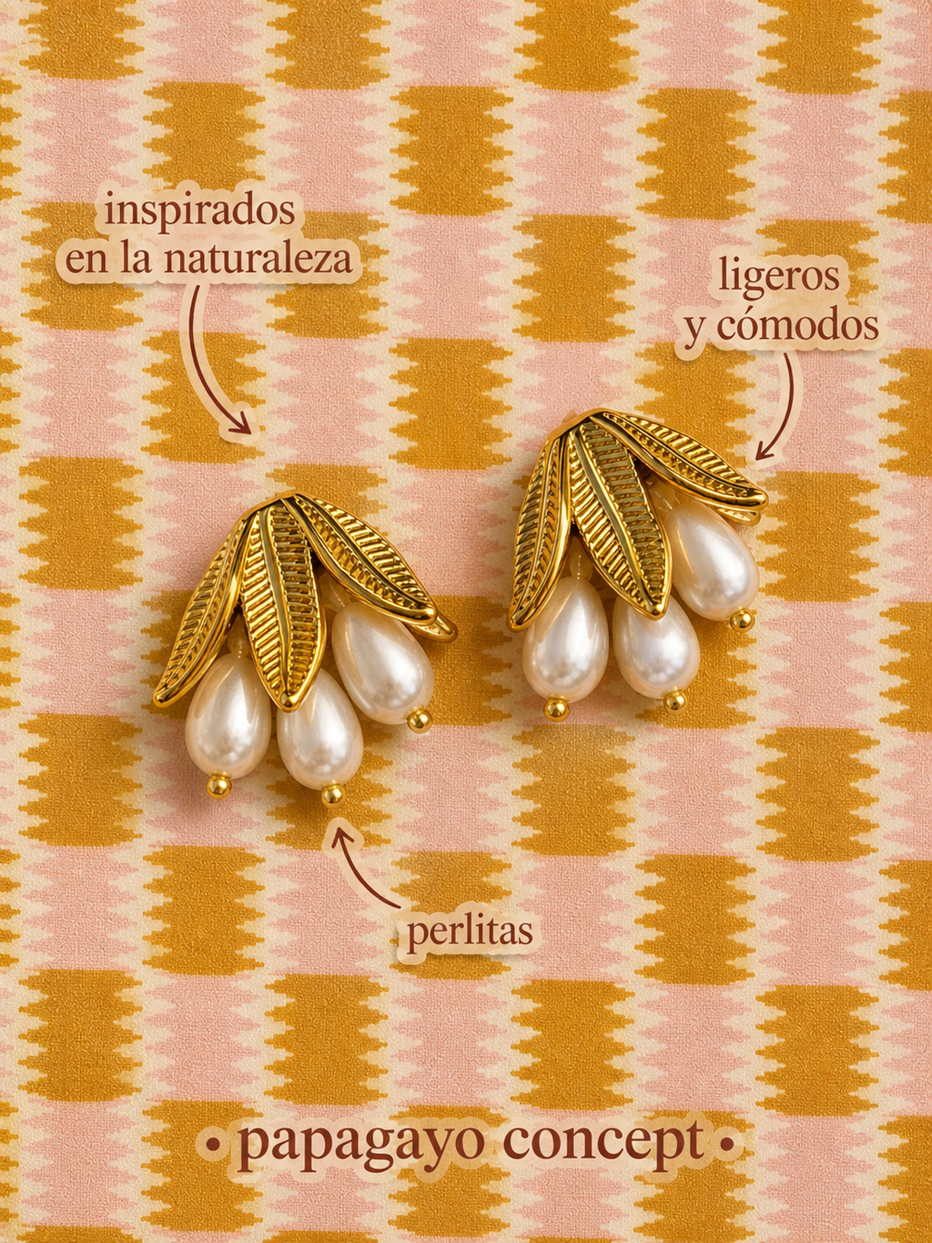 Pendientes natural pearl inox
