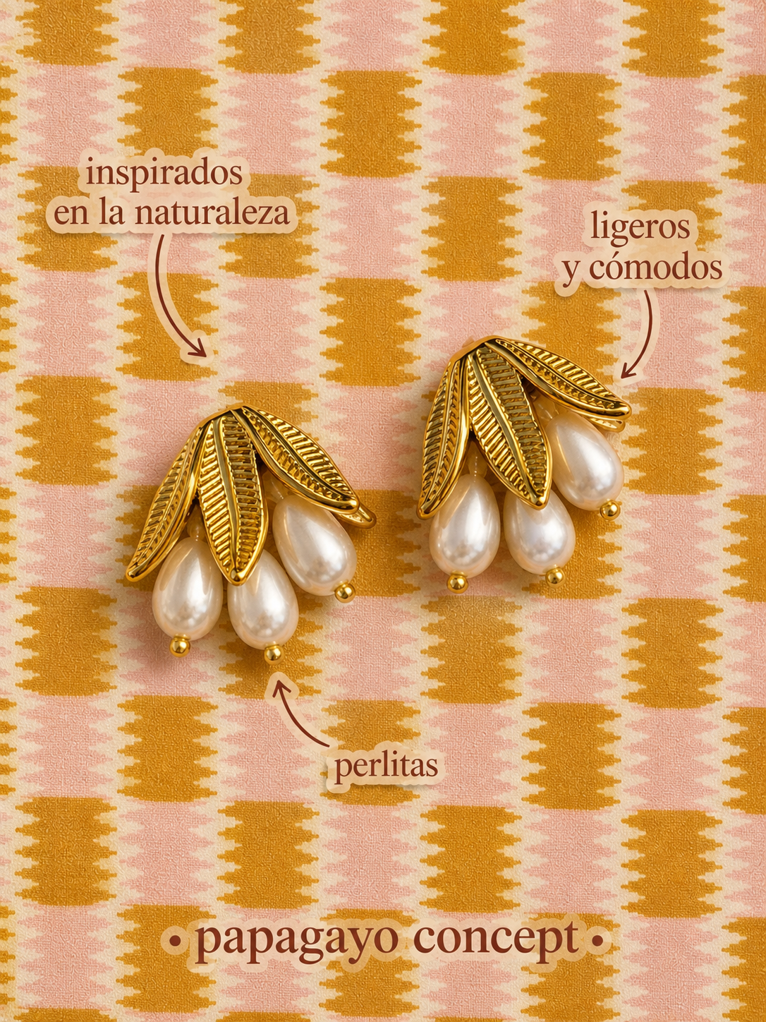 Pendientes natural pearl inox