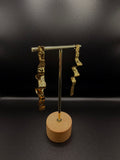 Pendientes onda dorada inox