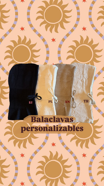 Balaclava personalizable iniciales